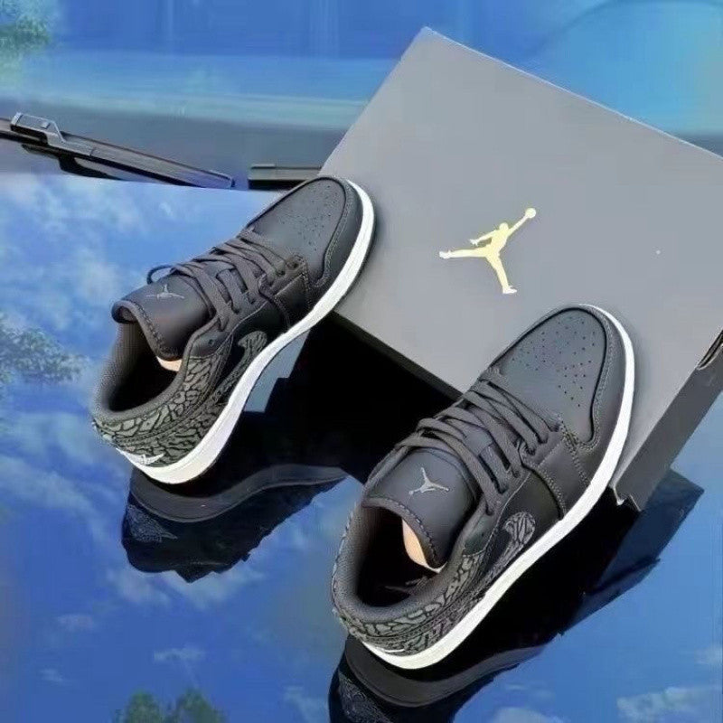Nike shoes AjExplosive AJ1 Black Warrior All-Star Patent Leather Low-Top Crack Men's and Women's ins Trend Versatile Casual Sports Shoes