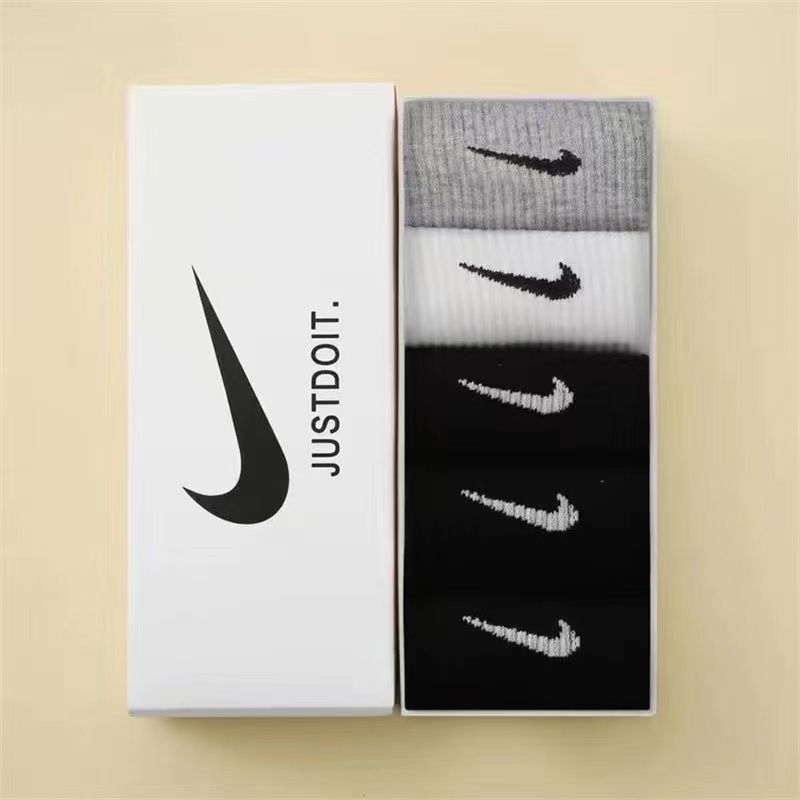 Free Nike Socks come with one shoes order Boxed socks men's and women's ins cotton anti-odor versatile medium socks autumn running sweat-absorbing sports socks student stockings