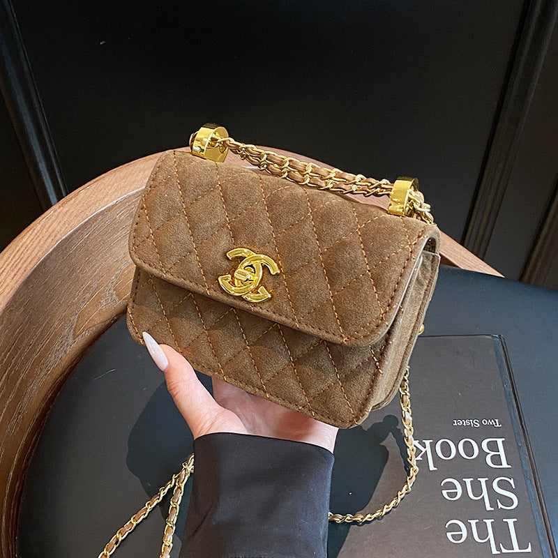 Chanel High-end lingtze small fragrance chain bag versatile small gold ball square fat bag mini bag high-value handbag