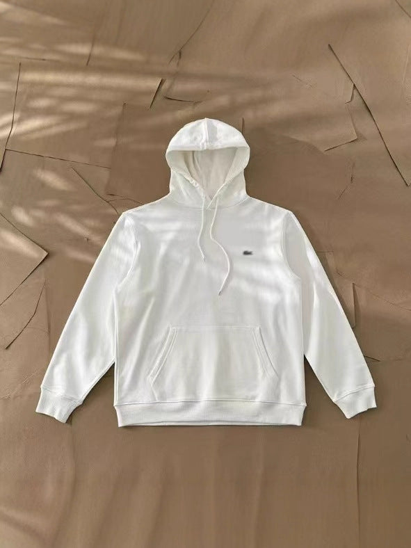 Lacosta Hot Selling Embroidery Series Half Zipper Crew Neck Half Zipper Sweatshirt Cotton Stand Up Collar + Pullover Men's and Women's Tops