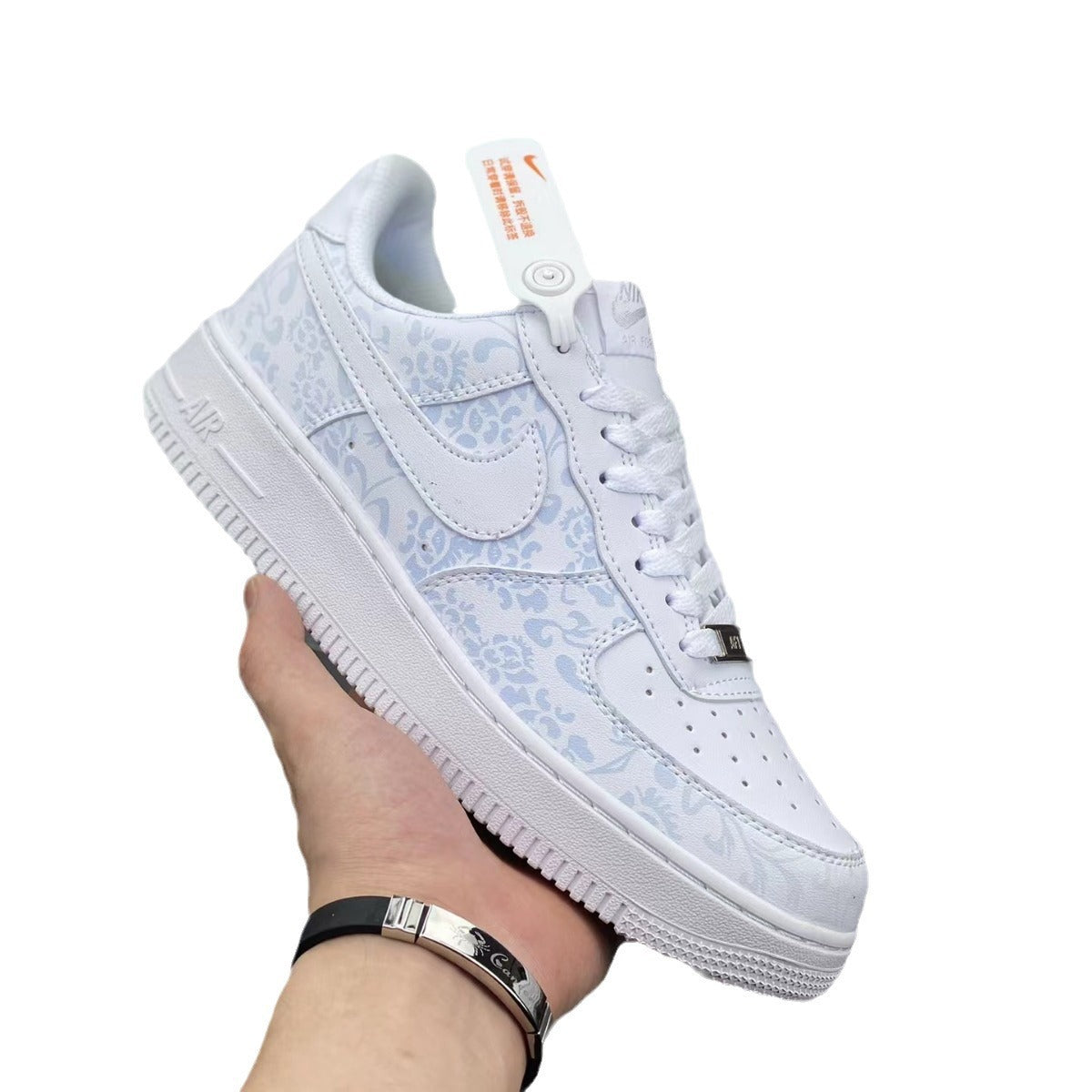 Nike Putian High Quality AF1 Air Force One Valentine's Day White Hook Male and Female Couple Campus Versatile Heightened Athletic Board Shoes