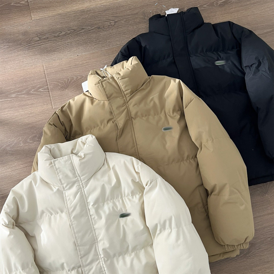 Lacosta Cross-border Lac Crocodile Classic Logo Embroidery British Old Money Style Simple Stand Collar Bread Padded Jacket