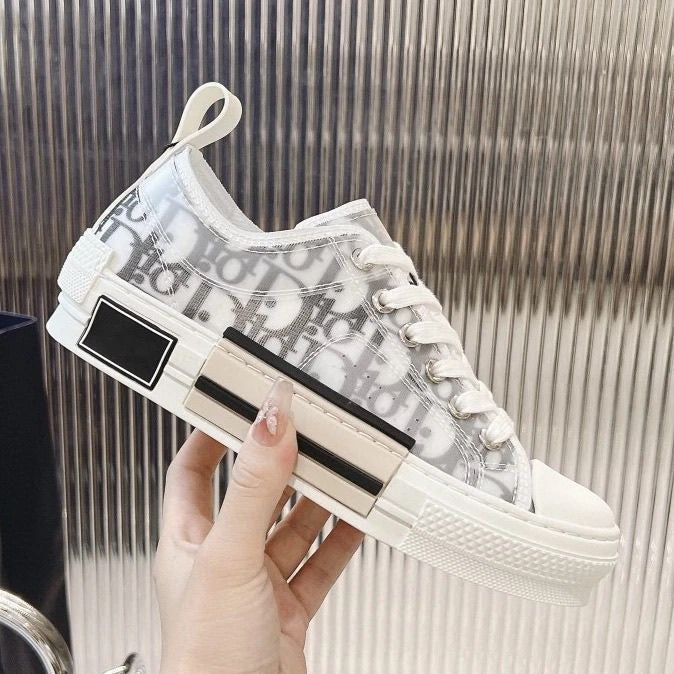 Dior European station export men's shoes breathable printed film fashion board shoes trendy presbyopia alphabet canvas couple shoes casual shoes
