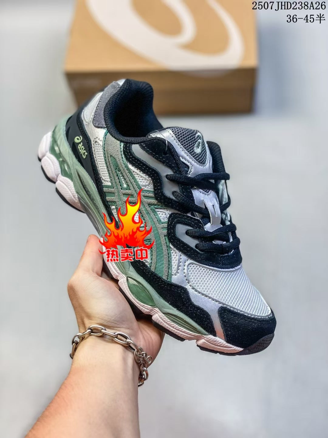 ASICS 2 high versions of men's and women's gel-nyc spliced mesh breathable running shoes for couples non-slip and wear-resistant casual sneakers