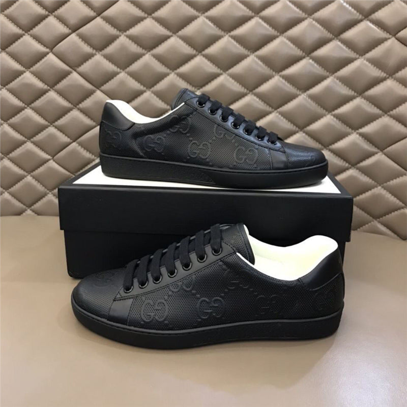 Gucci 2026 European Station Embossed Cowhide Star Same White Shoes Men's and Women's Versatile Sports Retro Couple Model