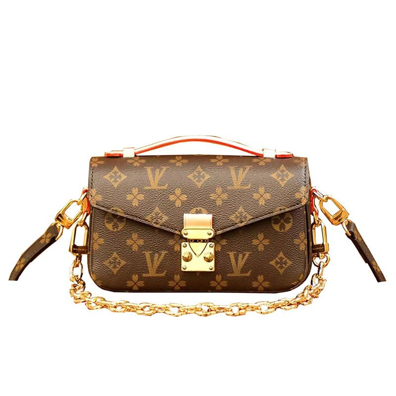 LV Original standard chip version 2025 new high version L leather women's bag small postman one shoulder crossbody bag V chain