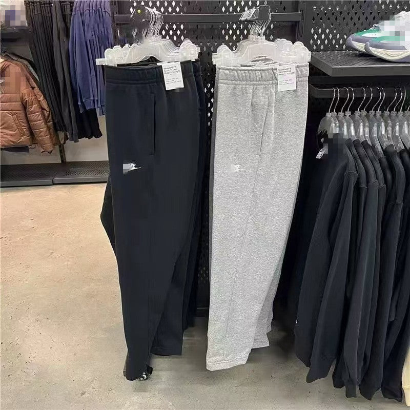Nike Sweatpants men's & womens spring and autumn couples knitted slacks, women's loose straight pants, breathable and comfortable, cotton versatile pants