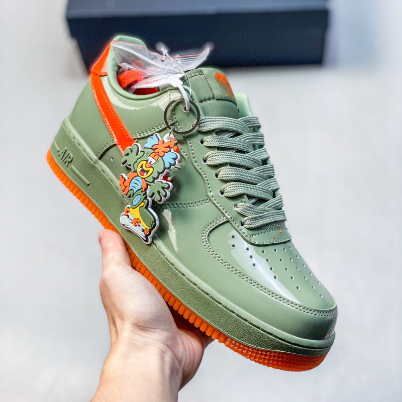 Explor Nike What The LA Collaboration Mandarin Duck Air Force One Versatile Casual Sportsboard Shoes for Men and Women AF1 Trendy Shoes
