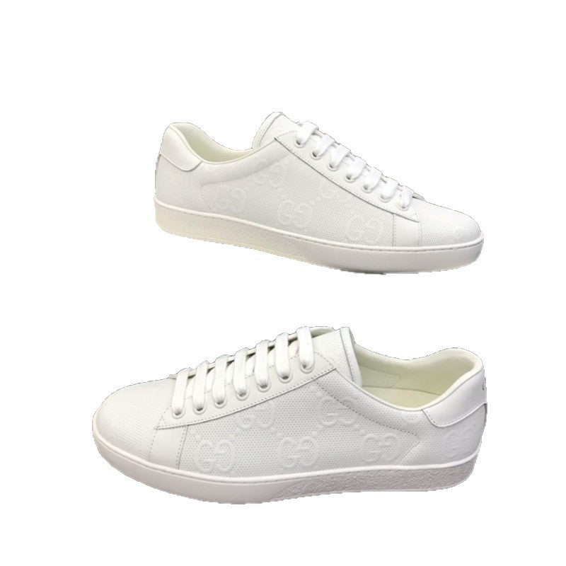 Gucci 2026 European Station Embossed Cowhide Star Same White Shoes Men's and Women's Versatile Sports Retro Couple Model