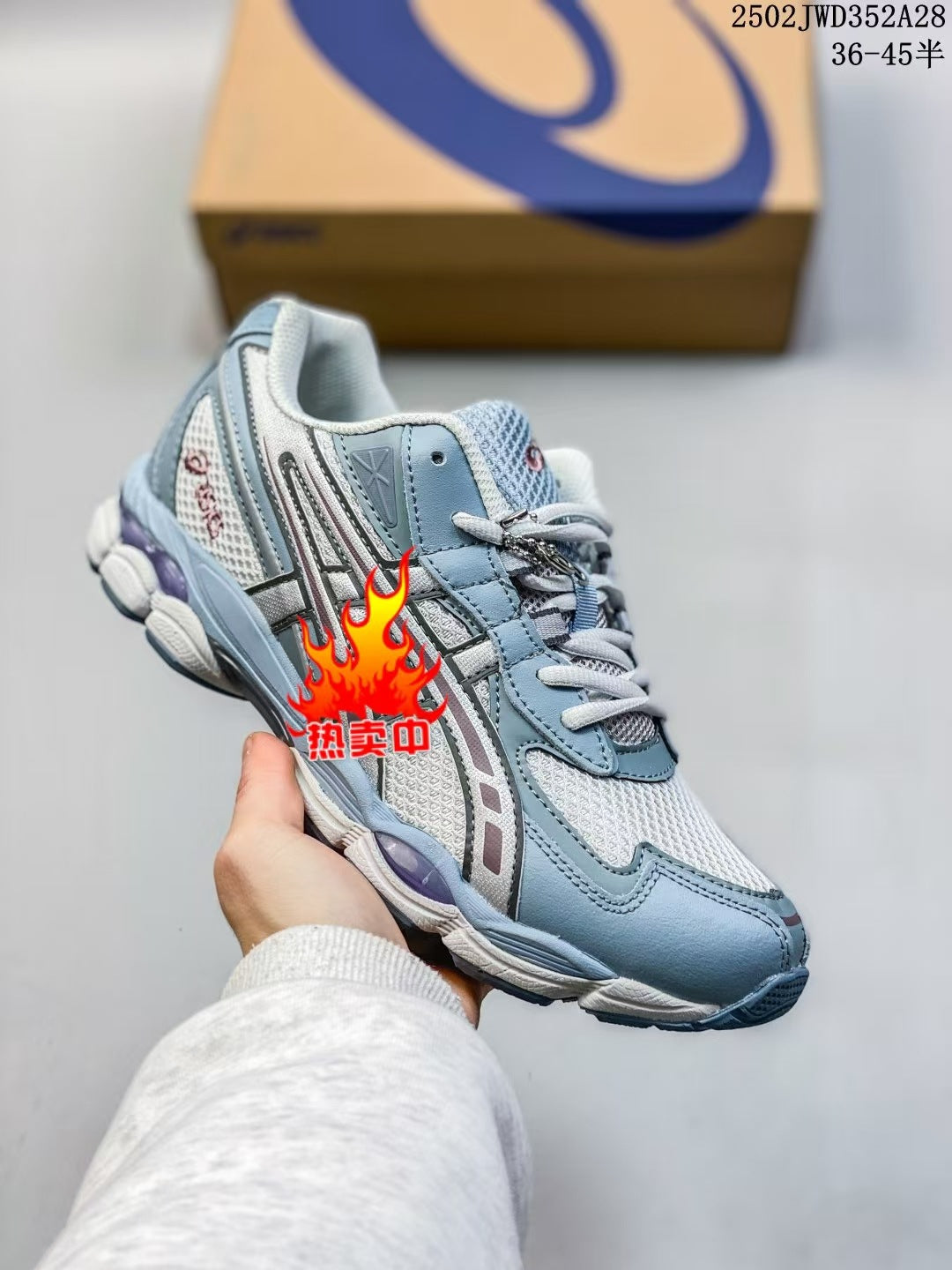 ASICS 2 high versions of men's and women's gel-nyc spliced mesh breathable running shoes for couples non-slip and wear-resistant casual sneakers