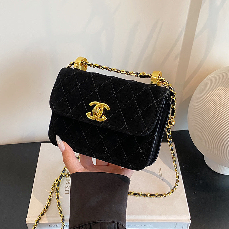 Chanel High-end lingtze small fragrance chain bag versatile small gold ball square fat bag mini bag high-value handbag