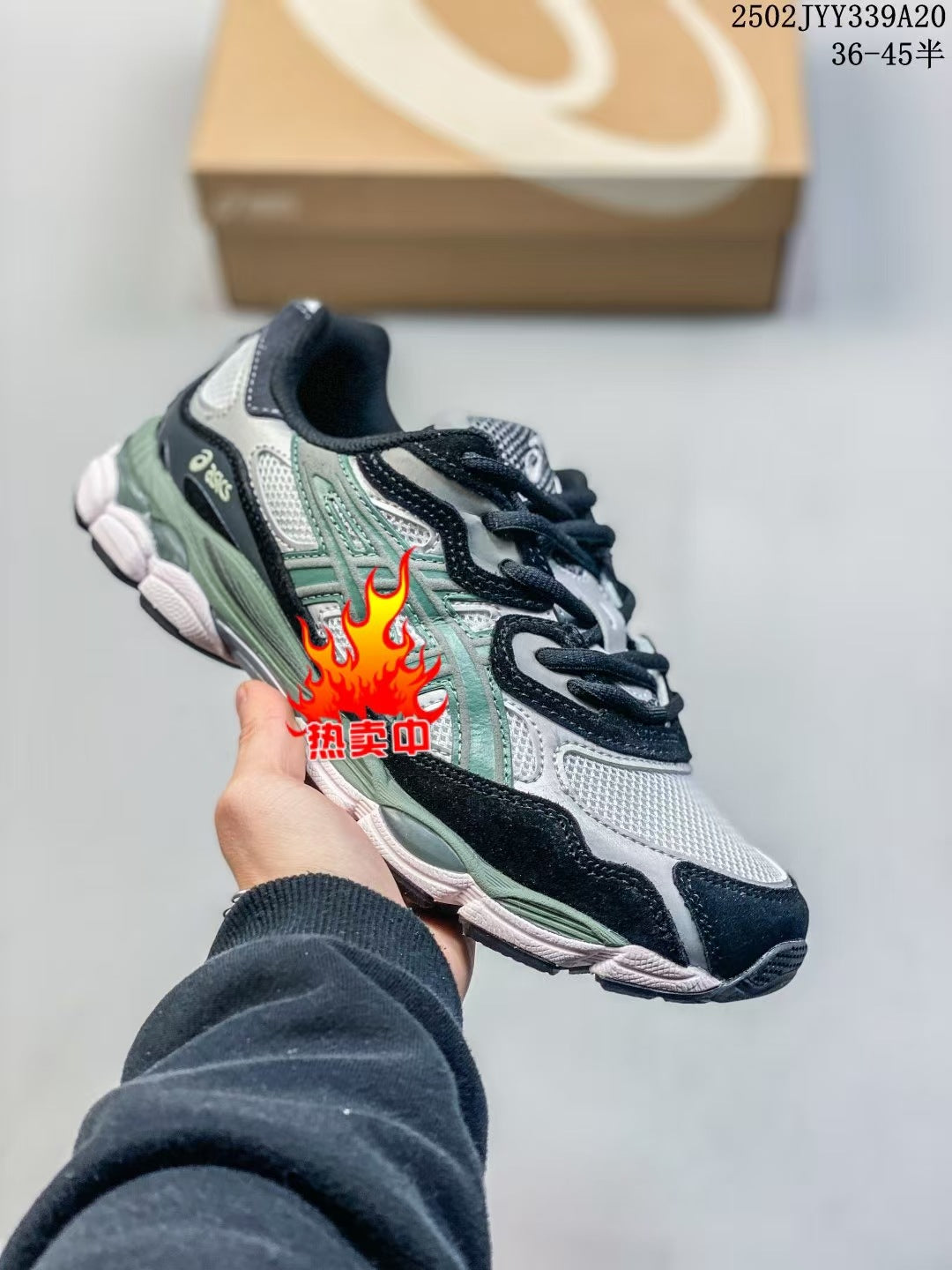 ASICS 2 high versions of men's and women's gel-nyc spliced mesh breathable running shoes for couples non-slip and wear-resistant casual sneakers