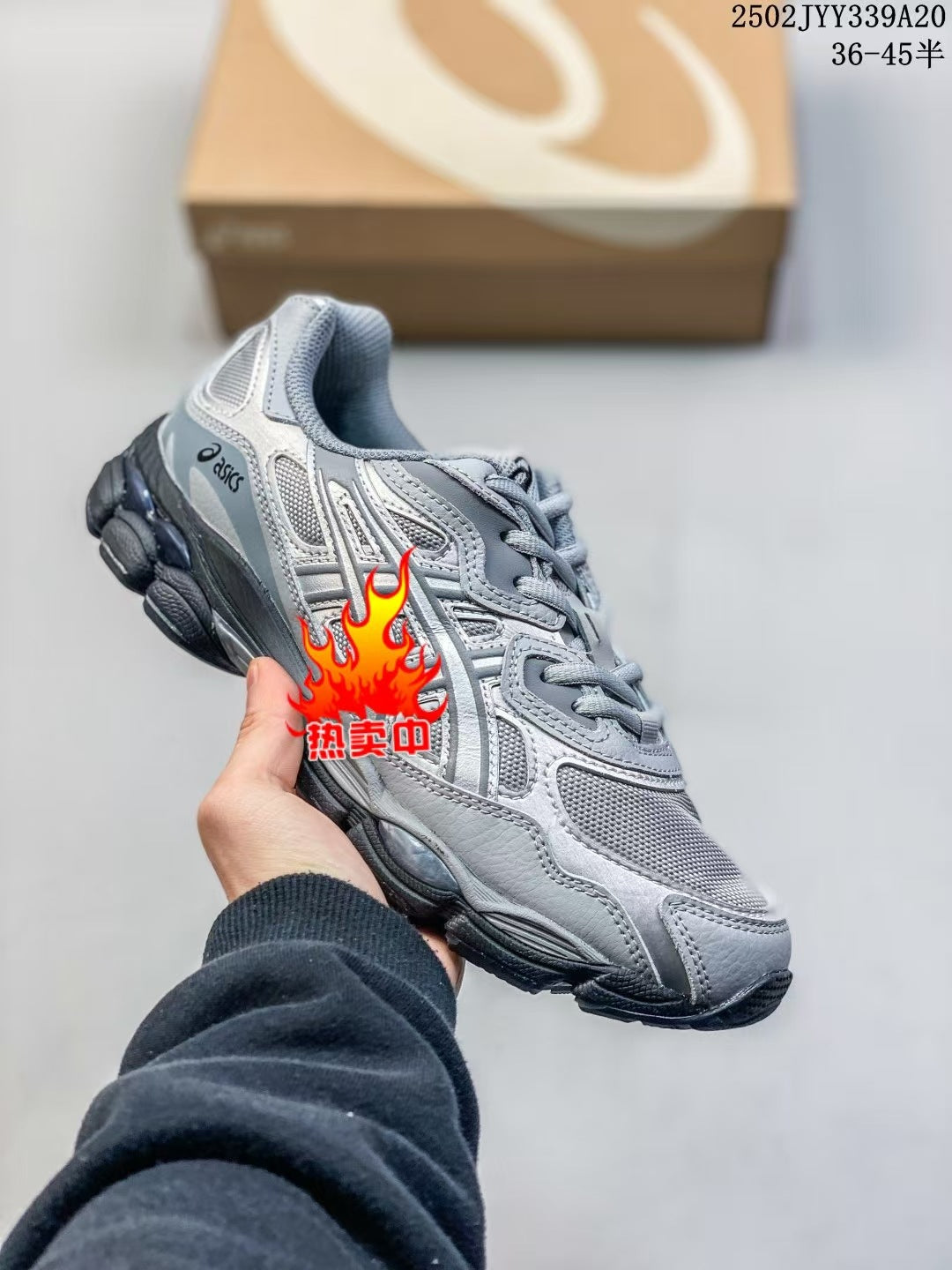 ASICS 2 high versions of men's and women's gel-nyc spliced mesh breathable running shoes for couples non-slip and wear-resistant casual sneakers