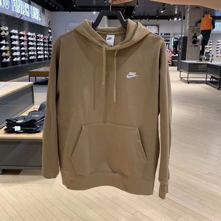 Nike New autumn and winter pure cotton embroidered small hook hooded long sleeve sweatshirt men's couple outfit loose casual plus size none