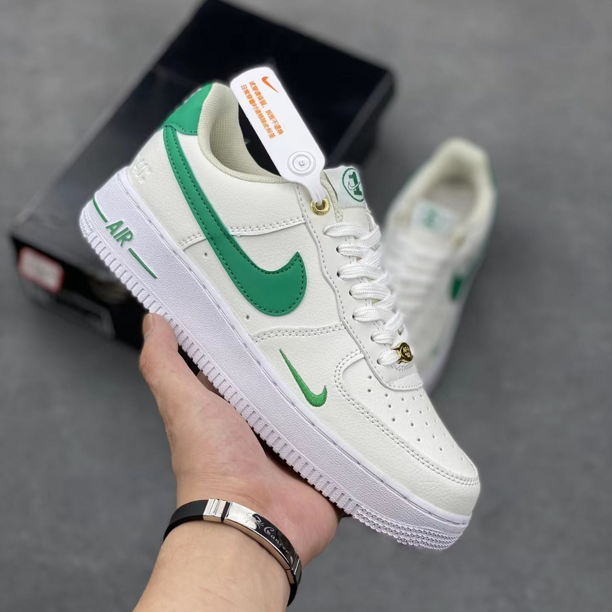 Nike Putian High Quality AF1 Air Force One Valentine's Day White Hook Male and Female Couple Campus Versatile Heightened Athletic Board Shoes