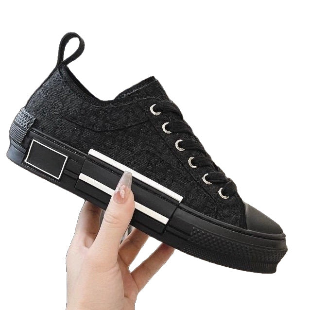Dior European station export men's shoes breathable printed film fashion board shoes trendy presbyopia alphabet canvas couple shoes casual shoes