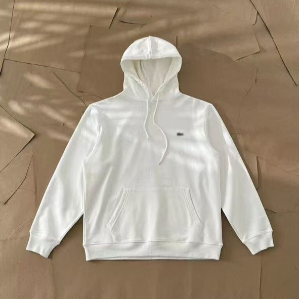 Lacosta Hot Selling Embroidery Series Half Zipper Crew Neck Half Zipper Sweatshirt Cotton Stand Up Collar + Pullover Men's and Women's Tops