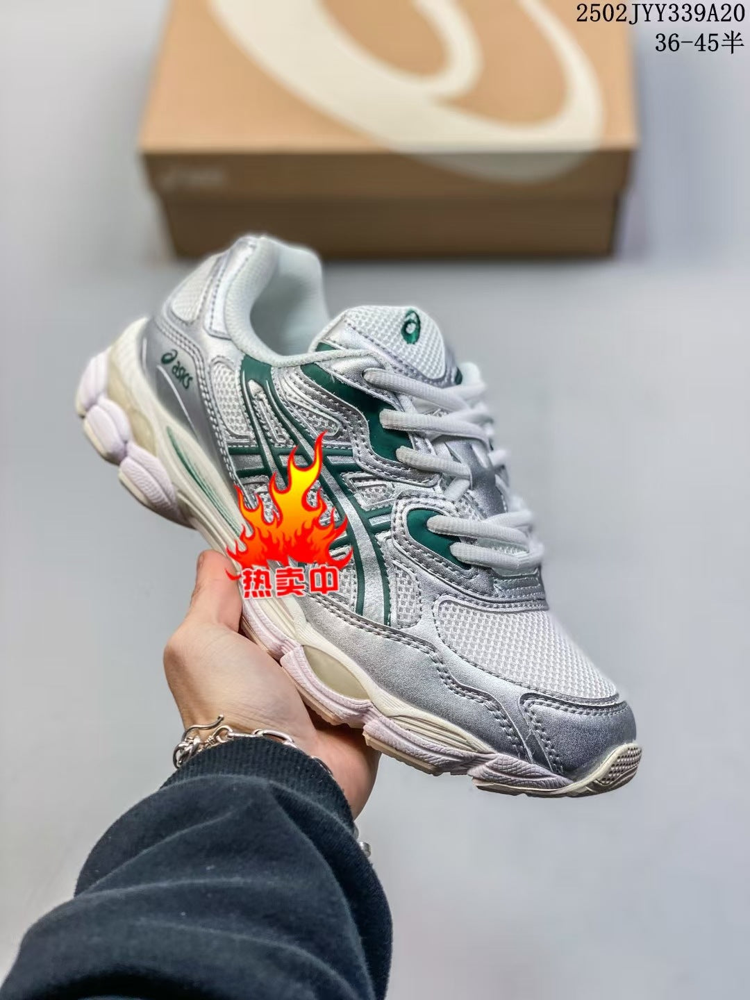 ASICS 2 high versions of men's and women's gel-nyc spliced mesh breathable running shoes for couples non-slip and wear-resistant casual sneakers