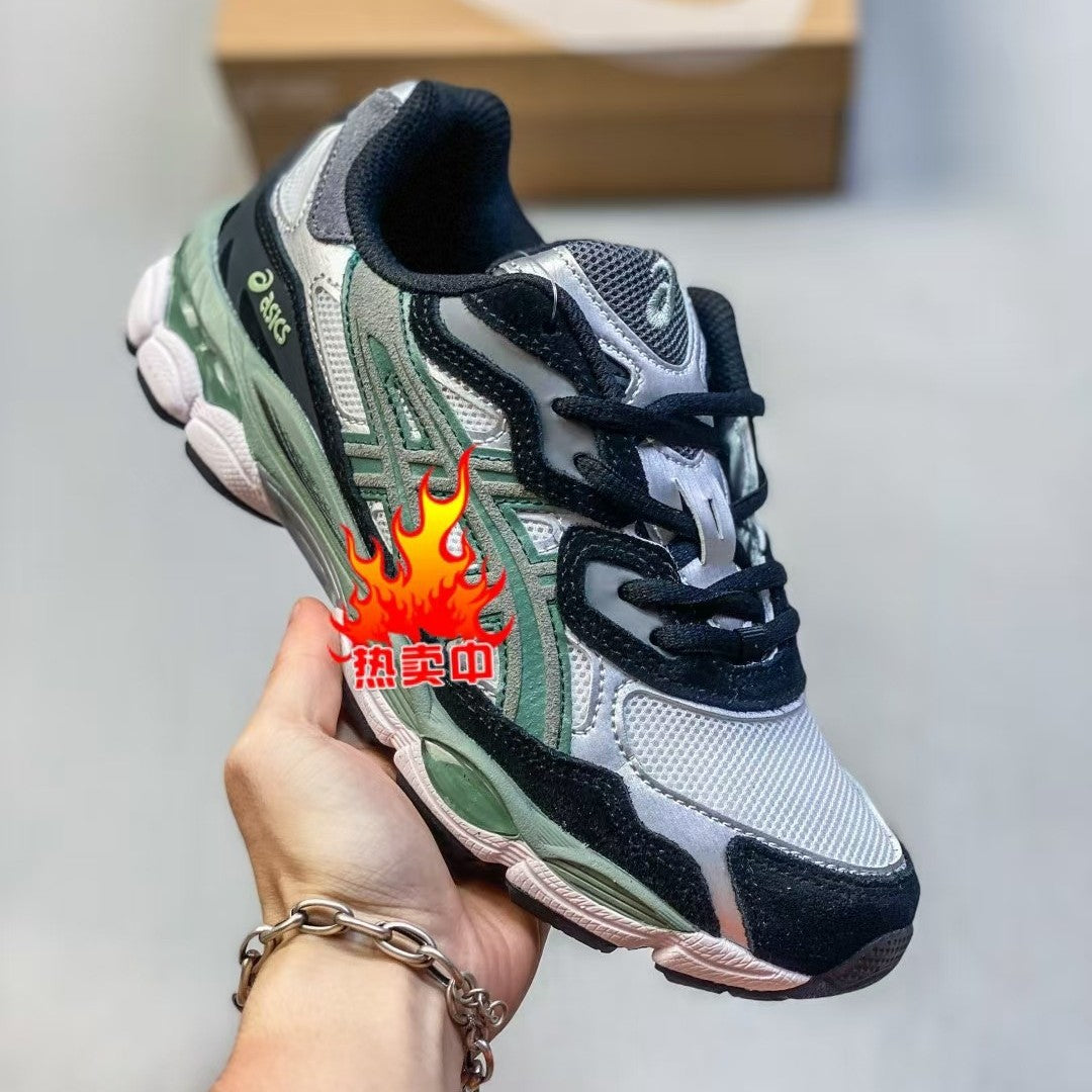 ASICS 2 high versions of men's and women's gel-nyc spliced mesh breathable running shoes for couples non-slip and wear-resistant casual sneakers
