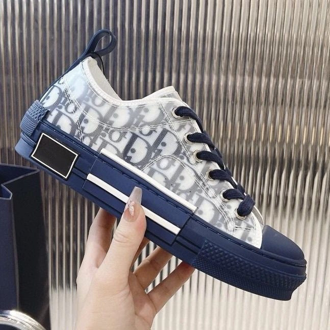 Dior European station export men's shoes breathable printed film fashion board shoes trendy presbyopia alphabet canvas couple shoes casual shoes