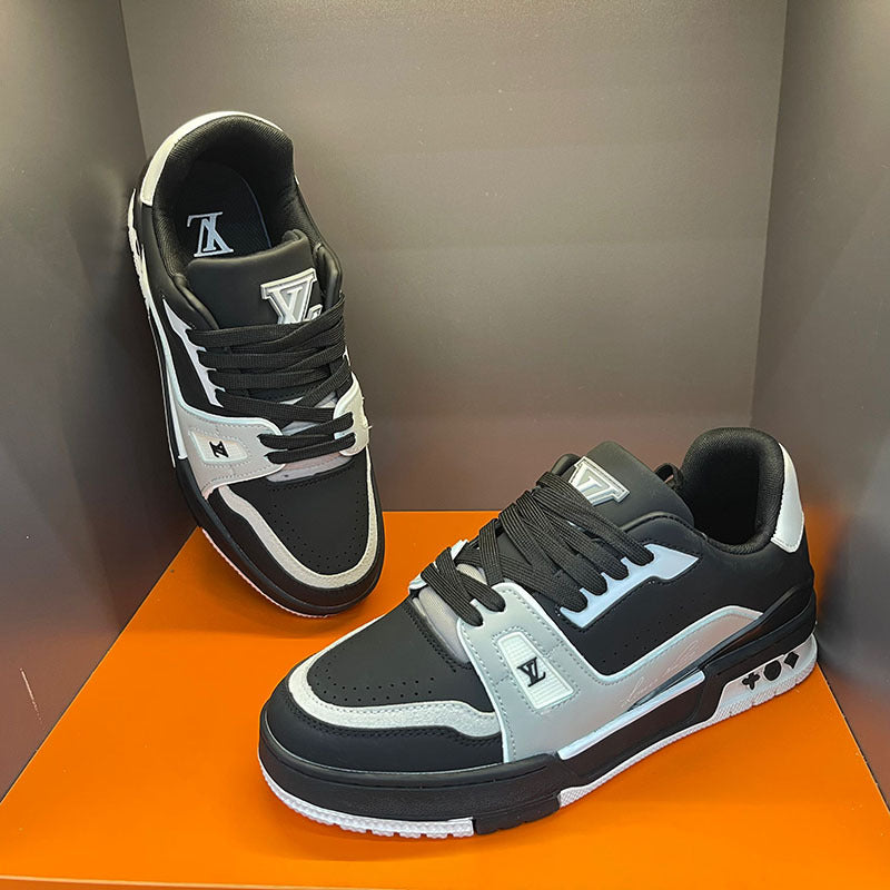 LV Men's Shoes Spring 2025 New Casual Shoes Plus Size Soft-soled Sneakers Men's Lightweight Non Slip Fashion Breathable Board Shoes
