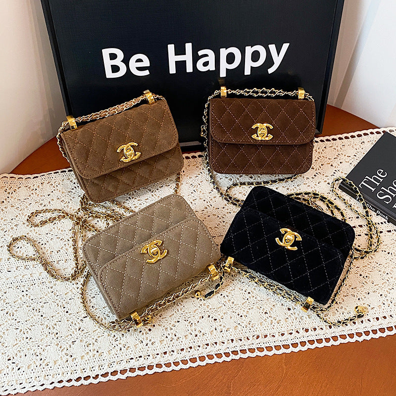 Chanel High-end lingtze small fragrance chain bag versatile small gold ball square fat bag mini bag high-value handbag