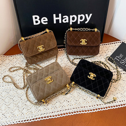 Chanel High-end lingtze small fragrance chain bag versatile small gold ball square fat bag mini bag high-value handbag