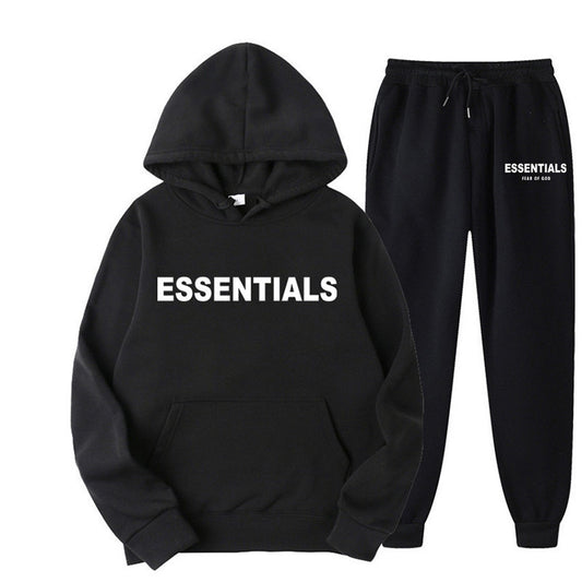 Essentials 2025 Cross-border Men's Spring and Autumn Printed Suit, Hooded Sweatshirt Set, Trendy Casual Sports Two-Piece Set