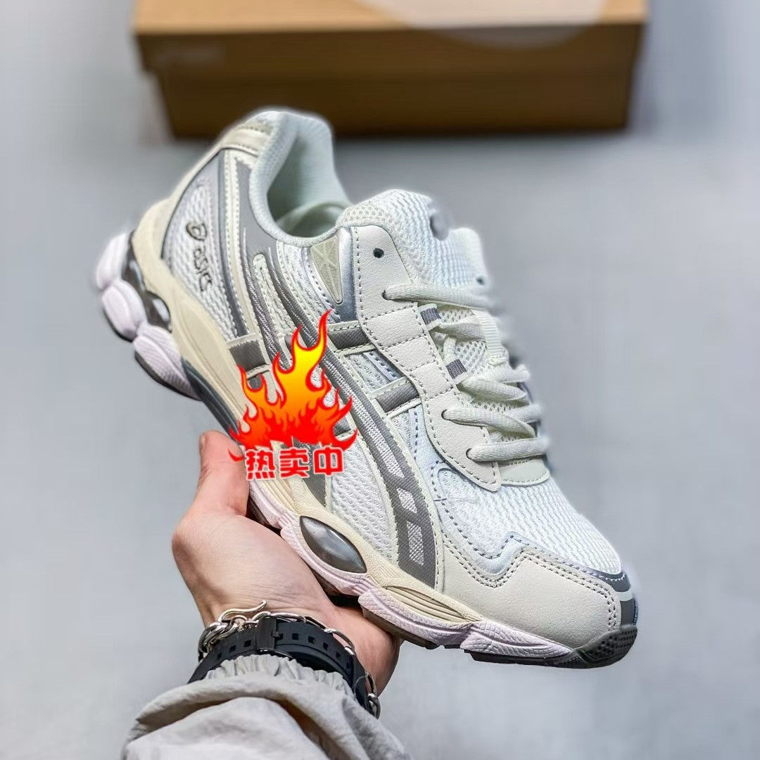 ASICS 2 high versions of men's and women's gel-nyc spliced mesh breathable running shoes for couples non-slip and wear-resistant casual sneakers