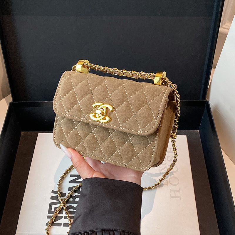 Chanel High-end lingtze small fragrance chain bag versatile small gold ball square fat bag mini bag high-value handbag