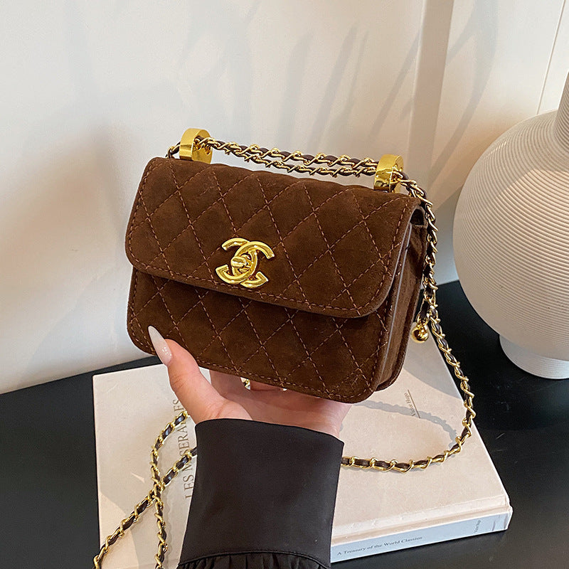 Chanel High-end lingtze small fragrance chain bag versatile small gold ball square fat bag mini bag high-value handbag
