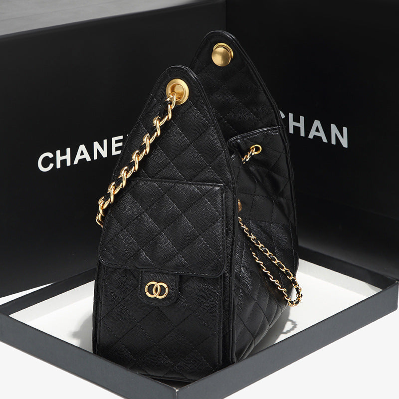 Chanel 2026 New Lingge Chain Oil Wax Leather Small Fragrance Tote Lingge DIY Chain Armpit Large Capacity Shoulder Bag