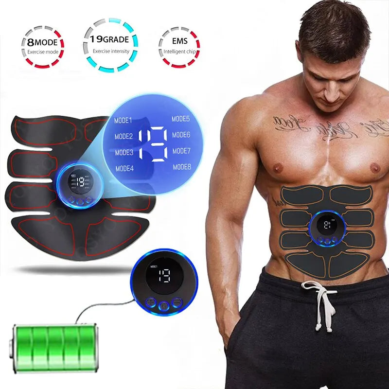 Abdominal Muscle Massager Fitness ABS Arm Training Patches Muscle Exercise Instrument USB Charging Home Men