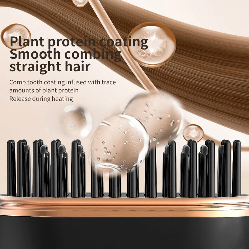 Mini straightening comb, portable and stylish straightening tool, USB charging wireless straightening comb ﻿