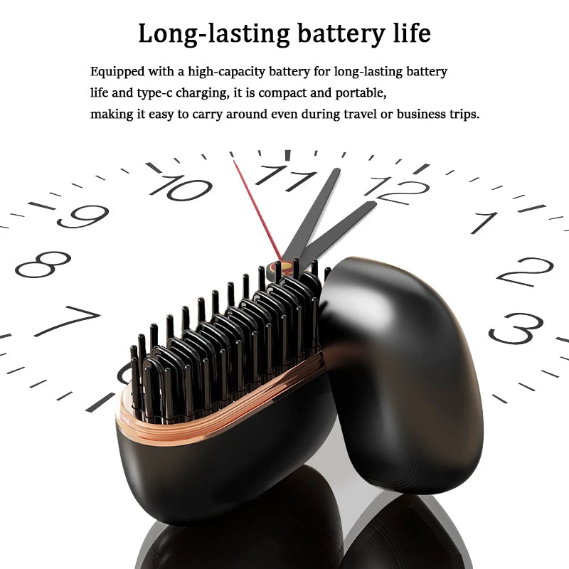 Mini straightening comb, portable and stylish straightening tool, USB charging wireless straightening comb ﻿