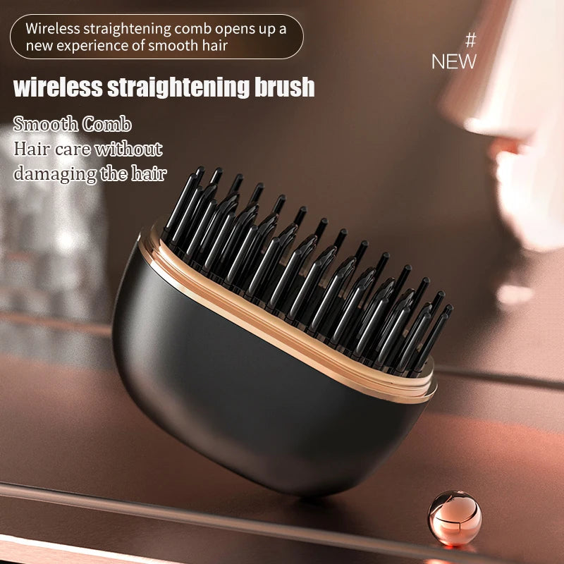 Mini straightening comb, portable and stylish straightening tool, USB charging wireless straightening comb ﻿