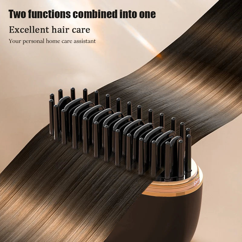 Mini straightening comb, portable and stylish straightening tool, USB charging wireless straightening comb ﻿