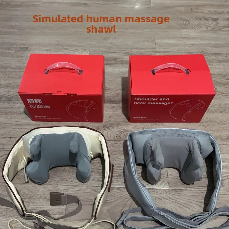 Electric Hot Compress Massage Device Shoulder Neck Back Multi-Function Massage Instrument 6 Massage Heads USB Powered Infrare...