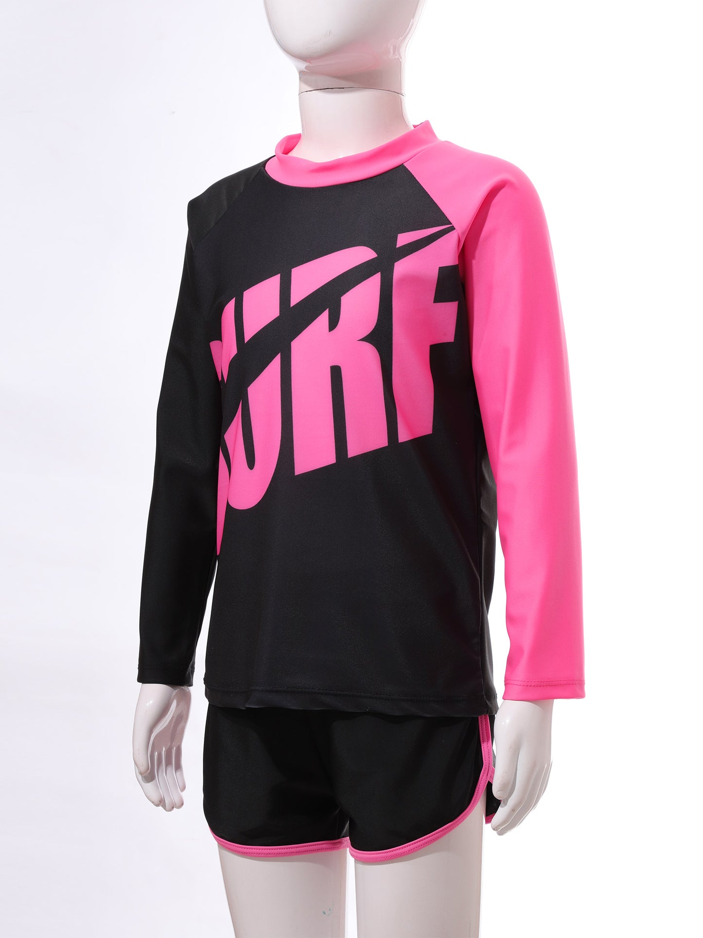 Kids Rash Guard Swimwear 3 Piece Swimming Sets Quickly Dry Swimsuit Sun Protection Long Sleeve Top+Shorts+Pants Swim Outfits