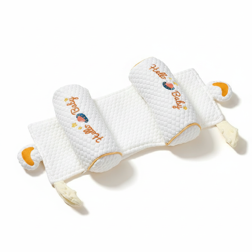 Ergonomic Newborn Baby Head Shaping Pillow – Breathable Millet-Filled Anti-Flat Head Support for Infants 0-6 Months – Adjustable Side Sleeper Positioning Cushion for Healthy Skull Development