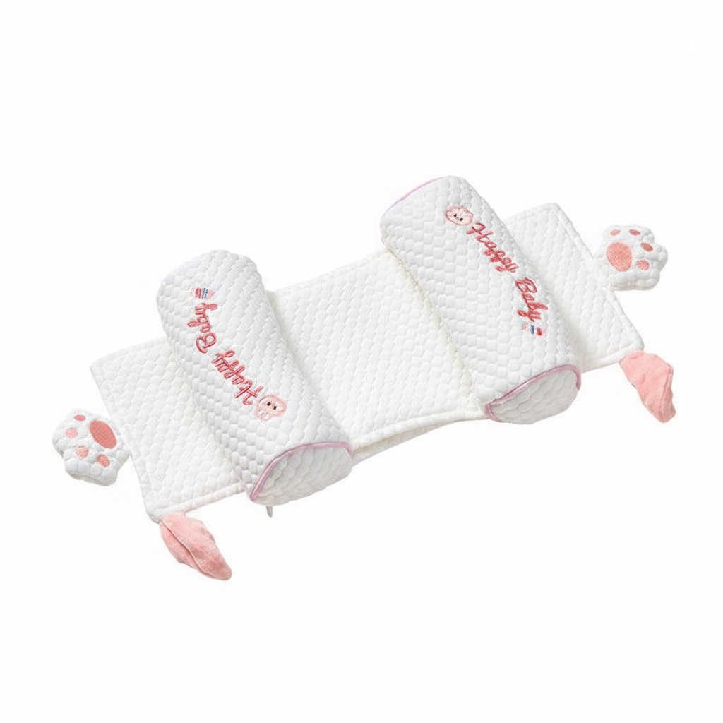Ergonomic Newborn Baby Head Shaping Pillow – Breathable Millet-Filled Anti-Flat Head Support for Infants 0-6 Months – Adjustable Side Sleeper Positioning Cushion for Healthy Skull Development