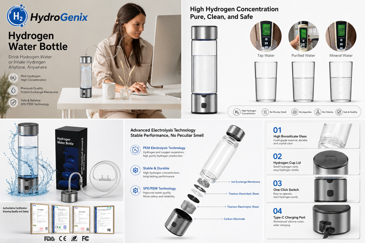 H2 HydroGenix™ Hydrogen-Rich Water Pro Gen-5